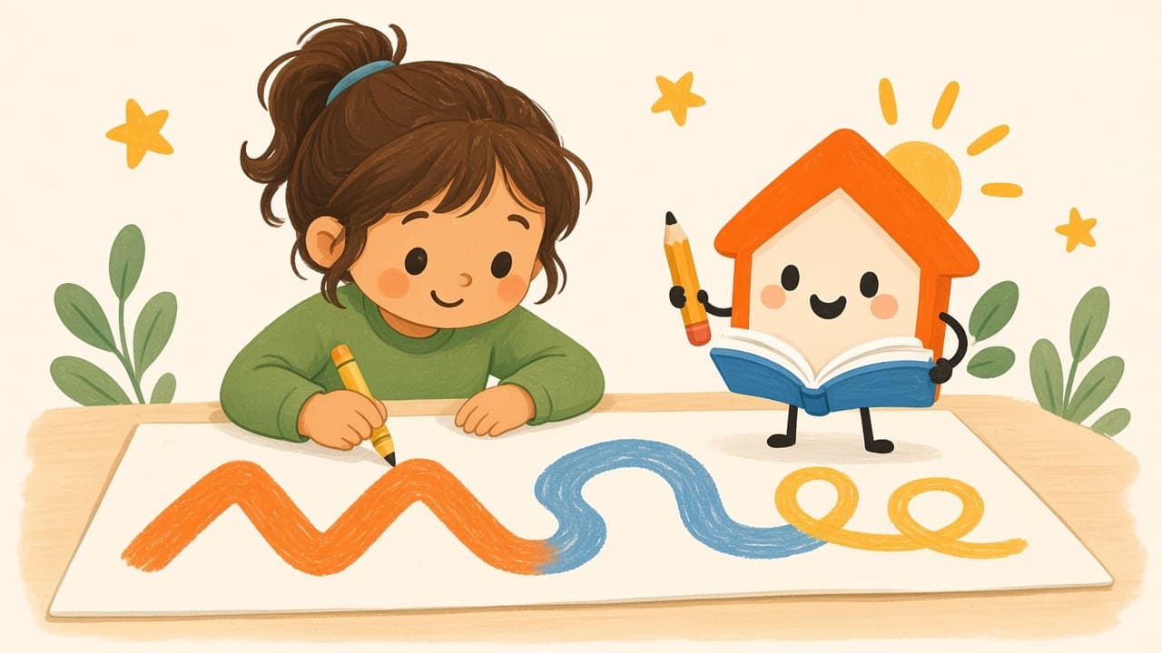 Pre-writing line practice for preschool handwriting readiness