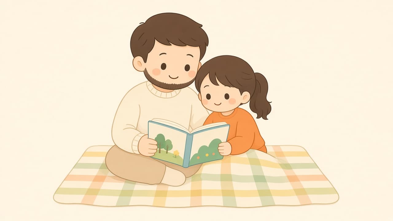 A shared book moment at home instead of a full preschool curriculum