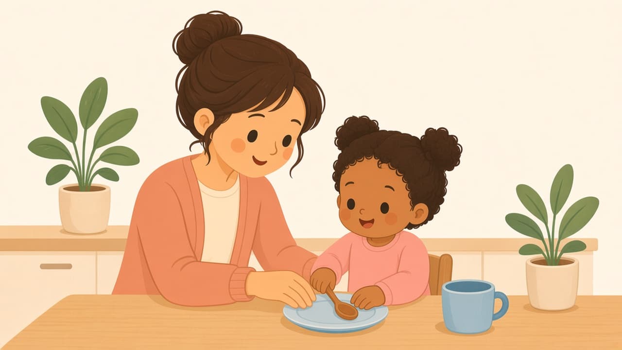 A real life job: parent and toddler set one place